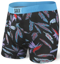 SAXX Ultra Boxer Fly Black Birds Of Paradise